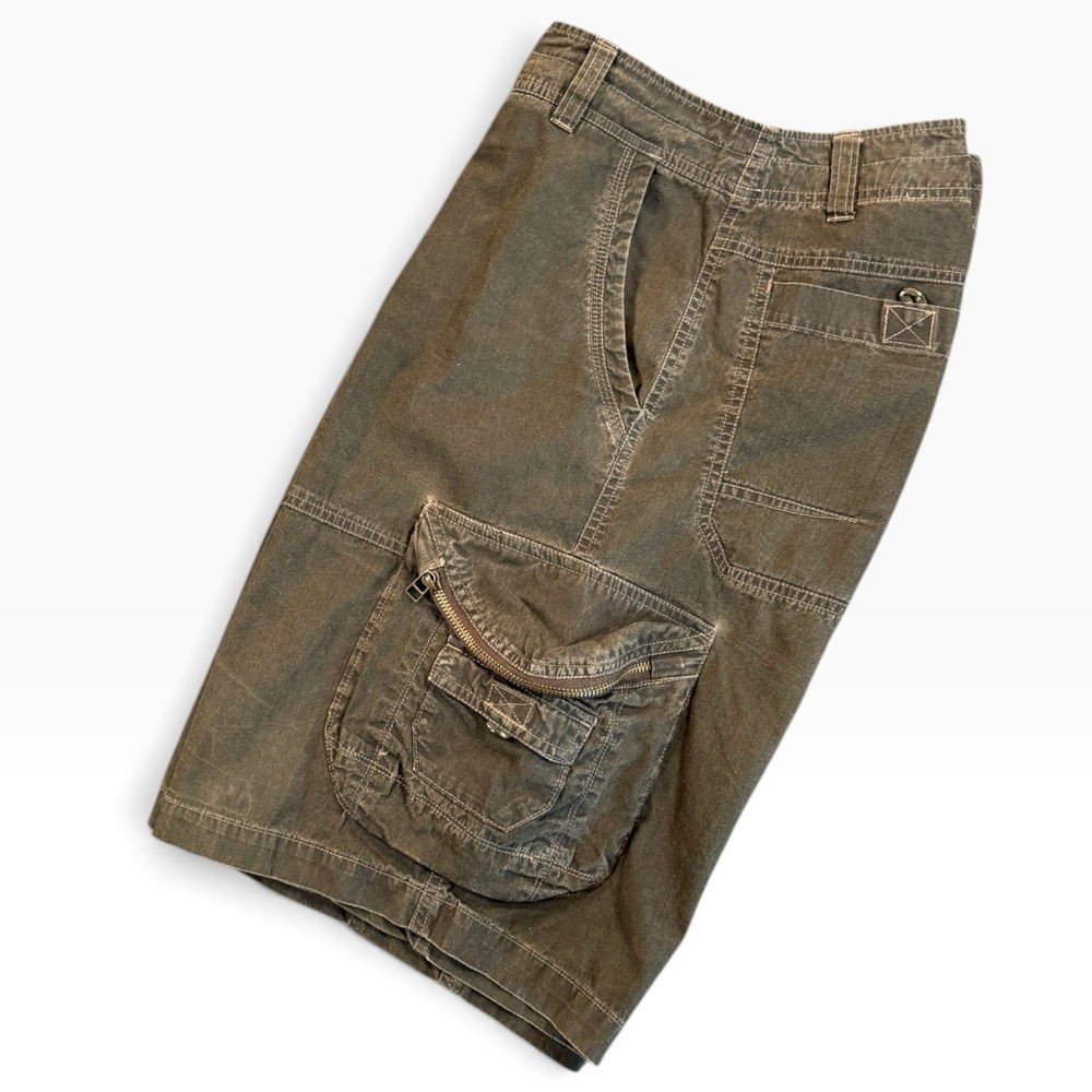 KUHL Ambush Cargo Shorts Mens 34 Brown‎ Patina Dye Outdoor Hiking Gorpcore